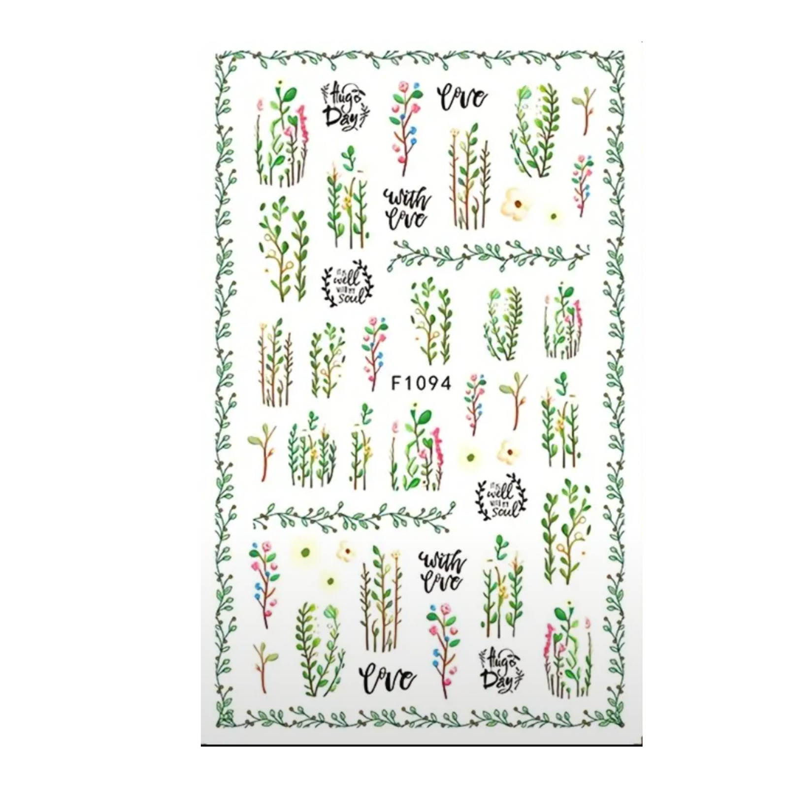 3D Tropical Summer Nail Art Stickers, lossy Self-Adhesive Single-Use Plastic Dec