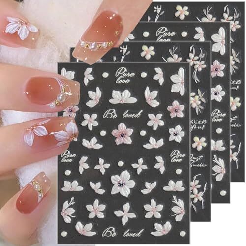 5D Spring Flowers Nail Art Stickers Cherry Flower Nail Stickers for Flower2