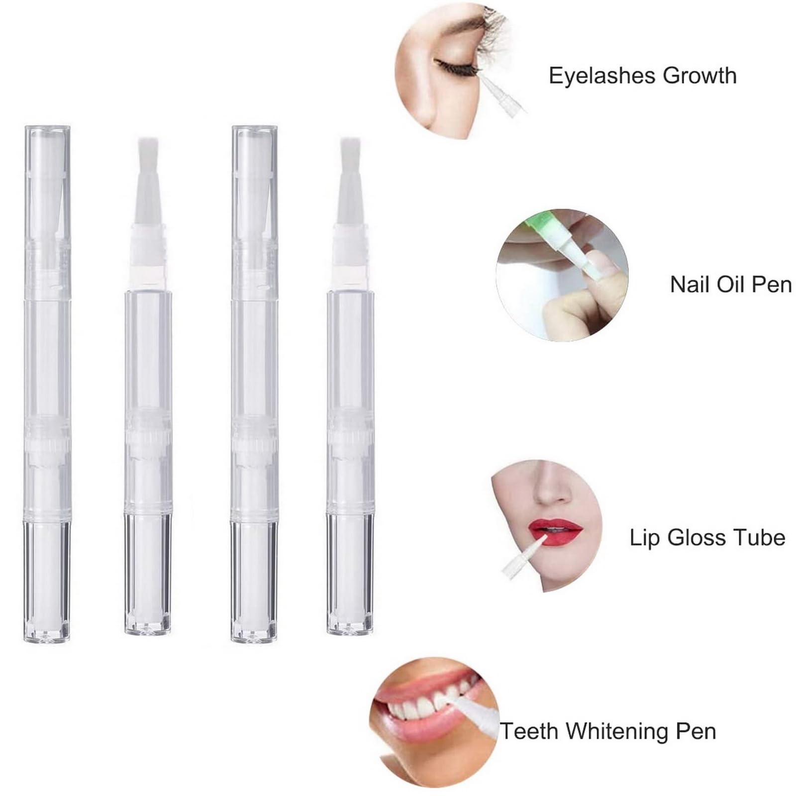 SUEIANNMN 20Pcs Transparent Twist Pens,3ml Nail Twist Pens Empty Transparent …
