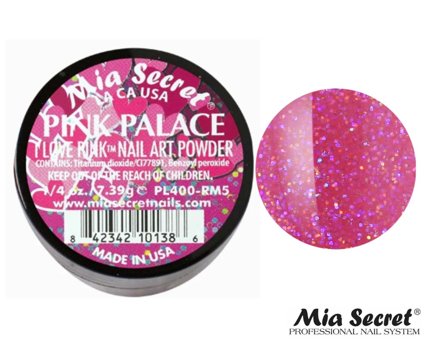 Mia Secret Nail Art Powder I Love Pink Collection (PINK PALACE) 1/4oz