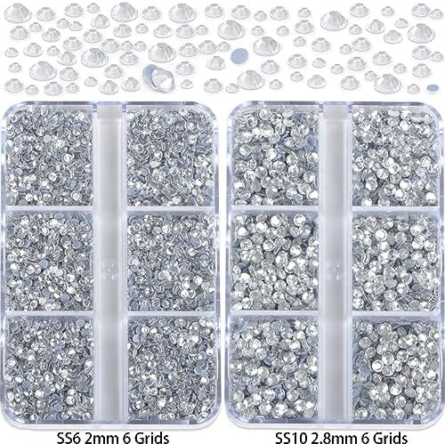 10000 Pieces 5 Mixed Size Clear Hotfix Rhinestones for Crafts Clothes Nail Art w