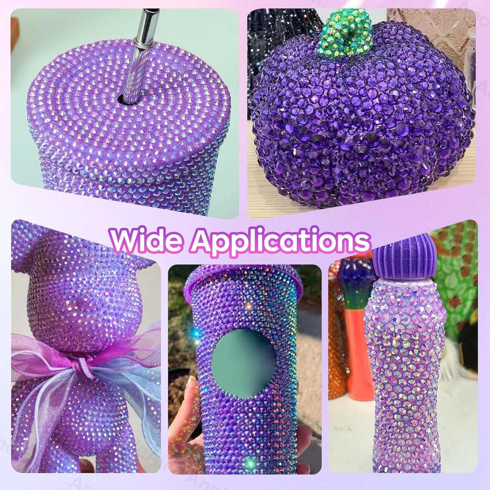Purple Resin Flatback Rhinestones Kit, 26000PCS 2-6mm Gems for Crafting, DIY