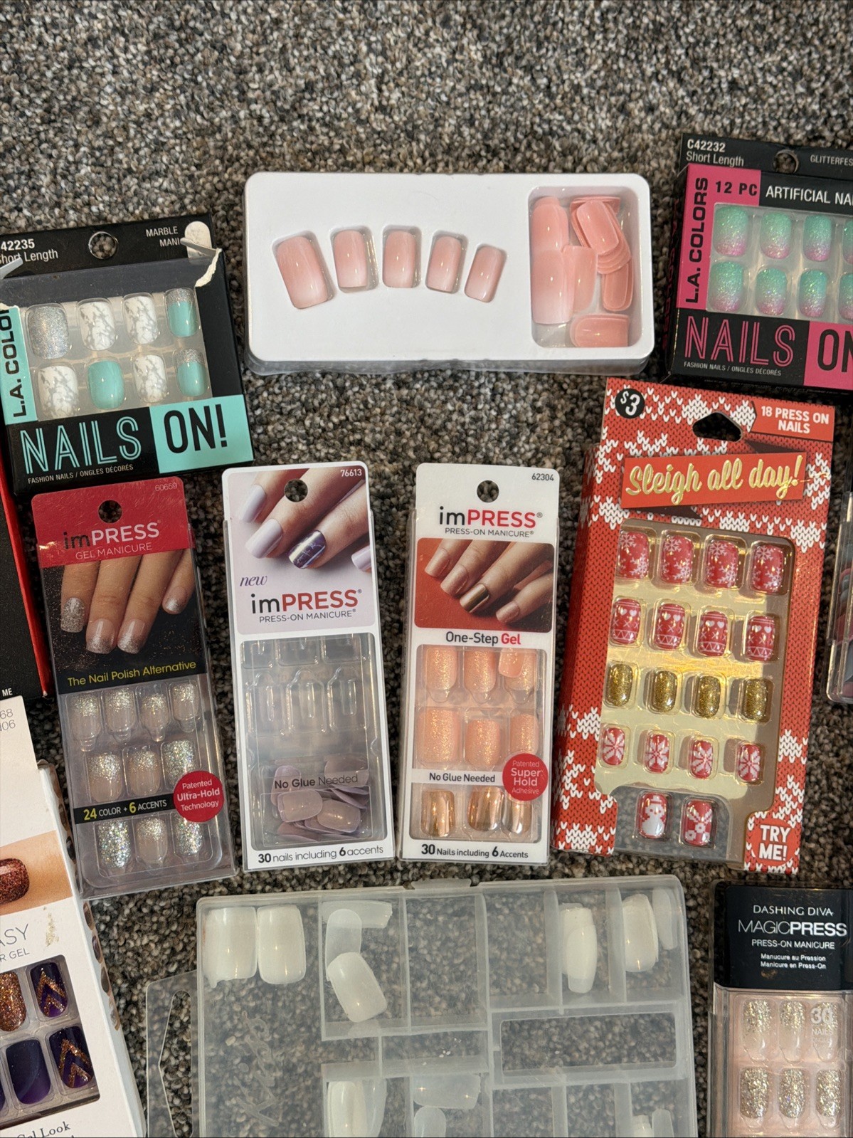 Kiss Gel Fantasy Press‑On Nails • Lot of 16 NIP • Sculpted Gel, Assorted Styles