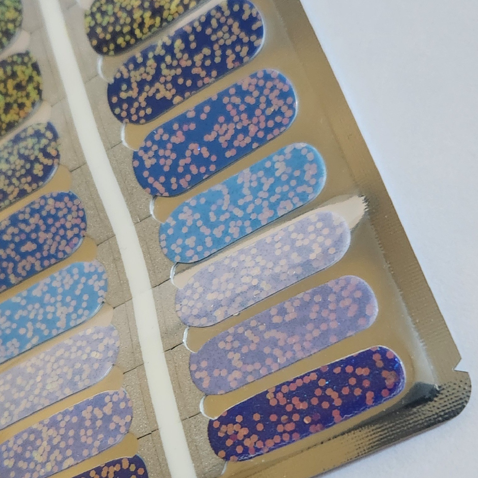 Lily and Fox Crazy for Blue Nail Wraps Blue Gradient Glitter Nail Polish Strips