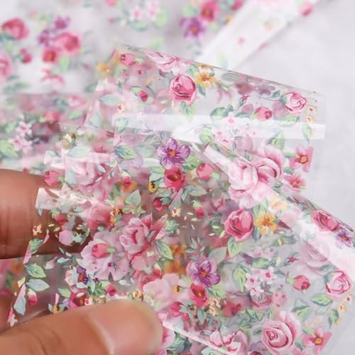 Flower Nail Foil, Flowers Nails Design Stickers Decals Holographic Style 9