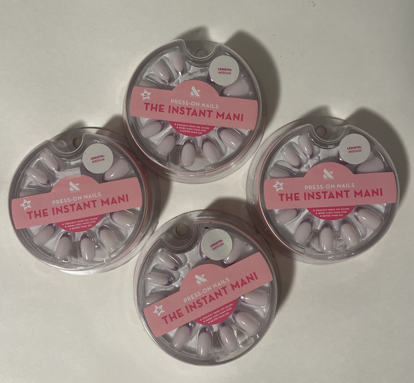 Lot Of 4 Olive & June The Instant Mani Press On Nails Medium Length