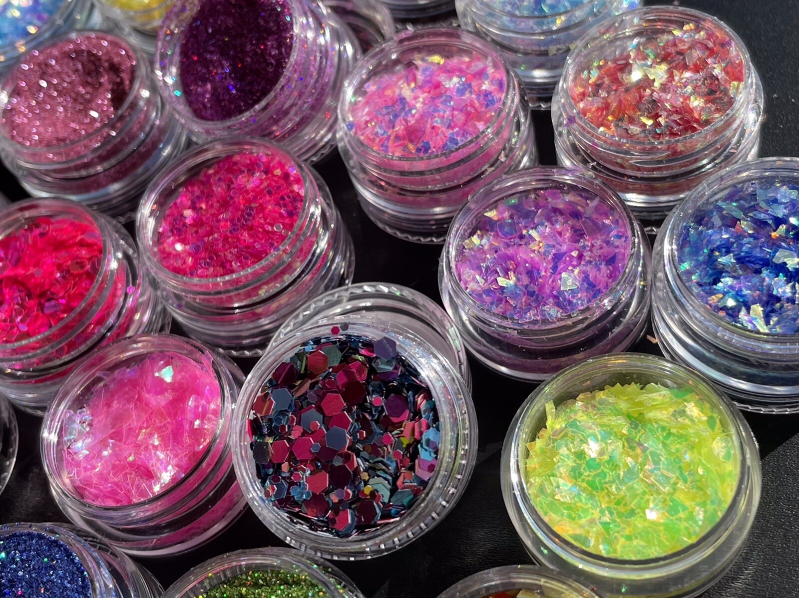 Glitter Bundle Fine Glitter Iridescent Nail Flakes 6pcs Stacks Nail Craft MUA
