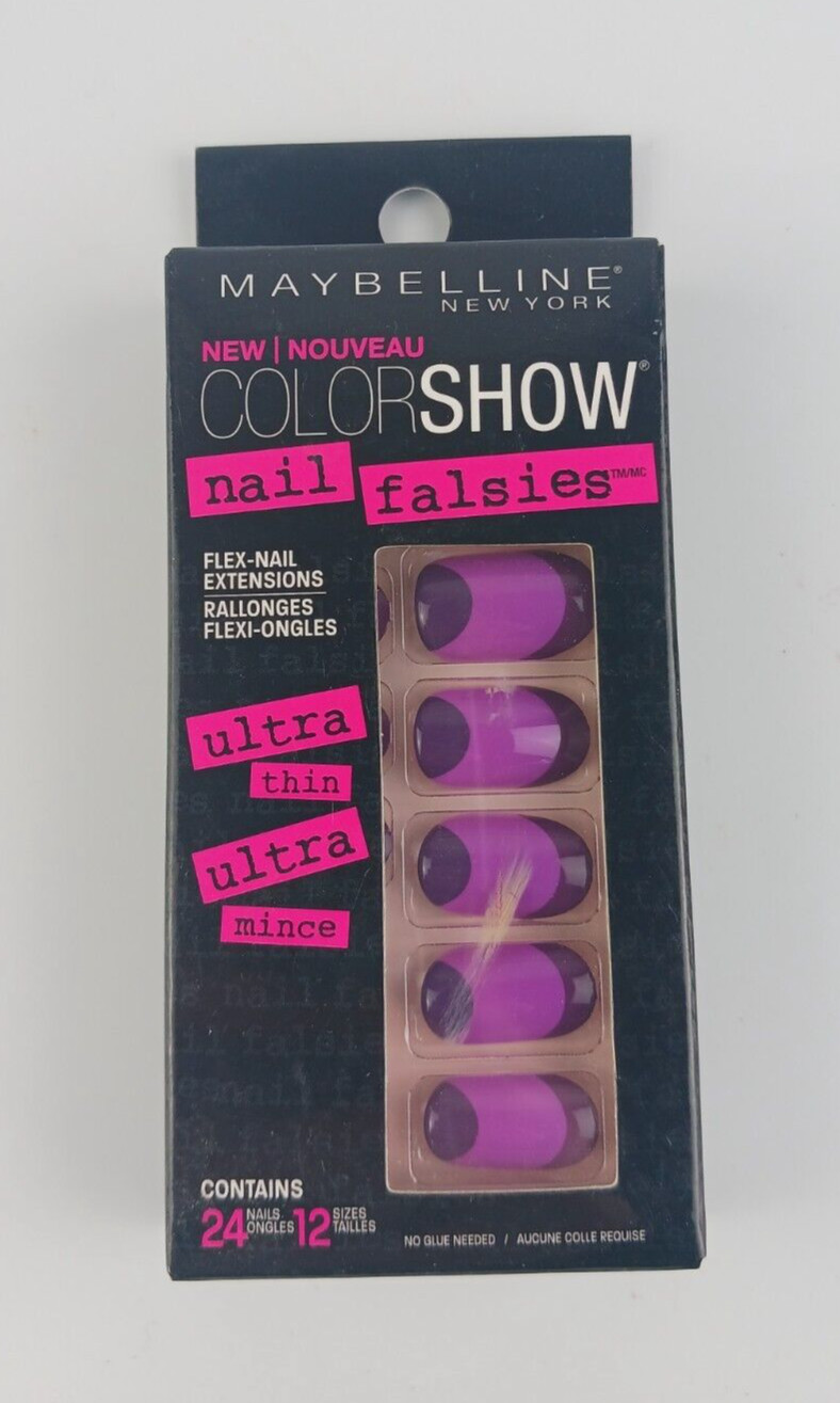 MAYBELLINE COLOR SHOW NAIL FALSIES FLEX NAIL EXTENSIONS 40 PLUM SUNSET