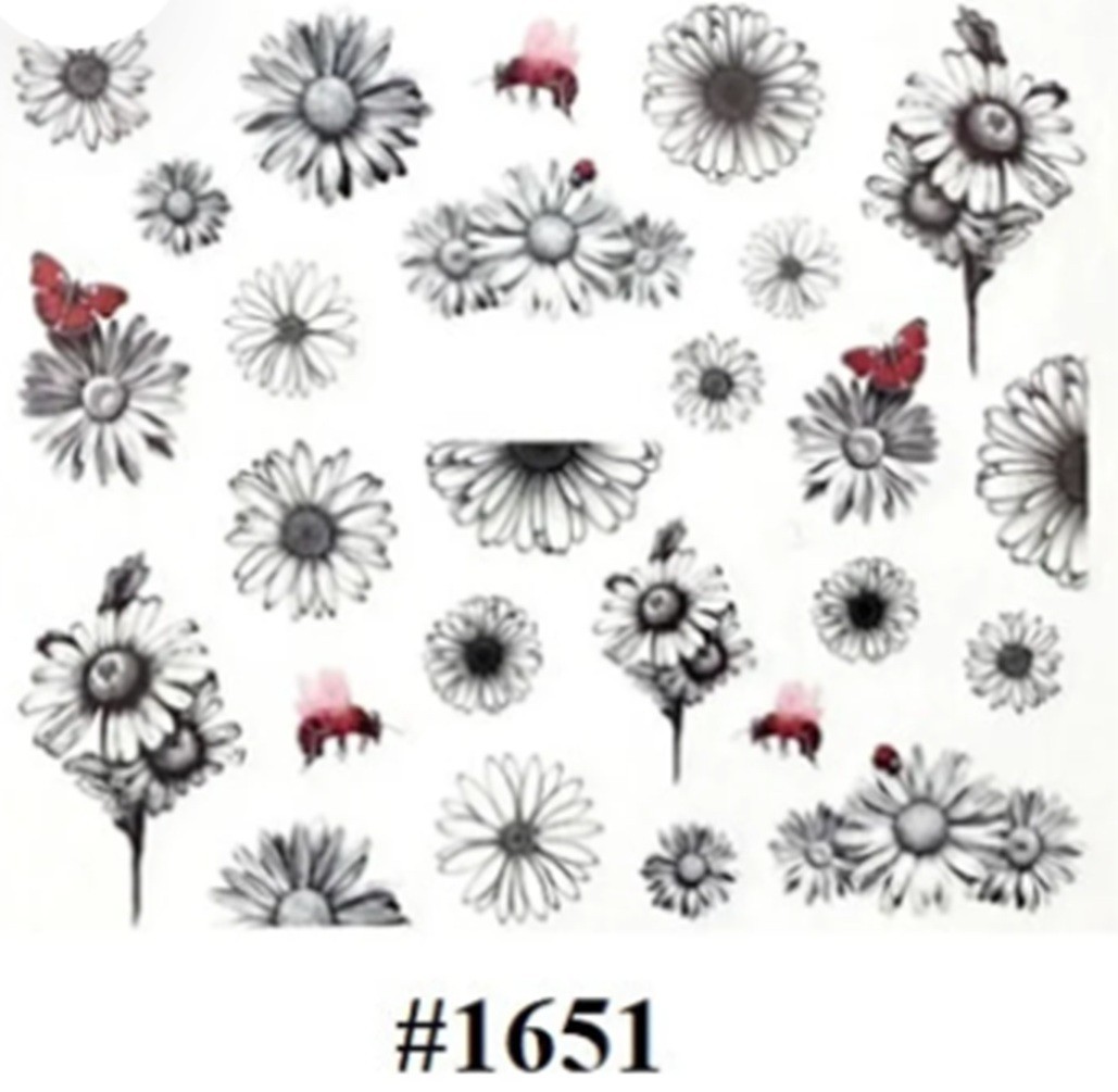 Daisy Flower Nail Art Stickers: Water Transfer Decals (Group 1)