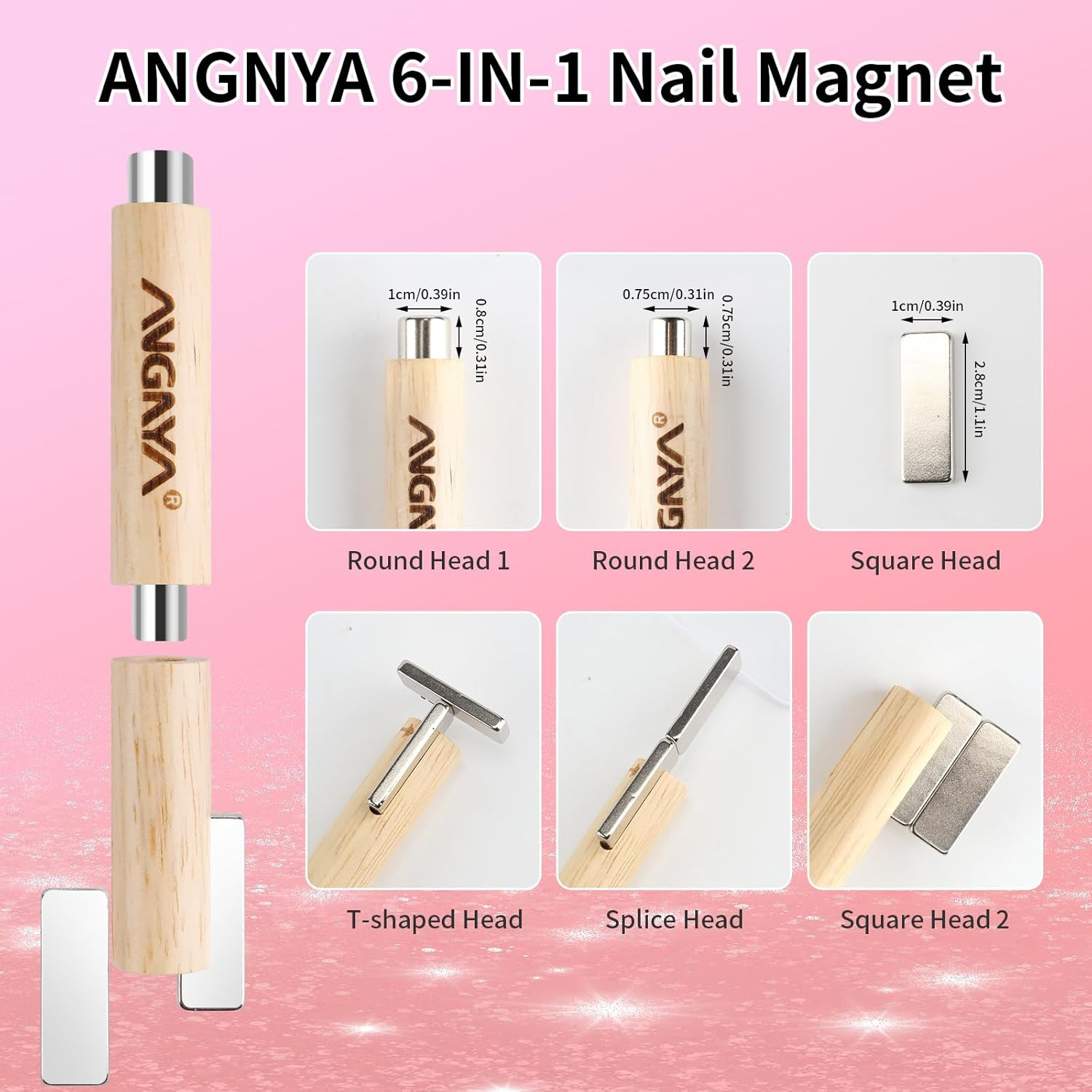 Cat Eye Magnet for Nails, Multifunctional Nail Magnets for Nail Art with Wooden
