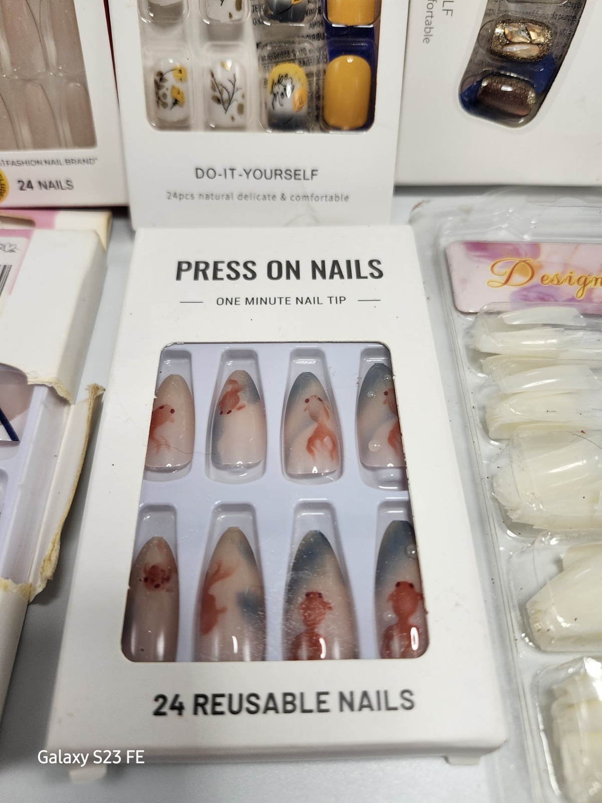 Huge Press On Nails Lot Kiss Bare But Better DIY Nail Art Tips Mixed Glue On