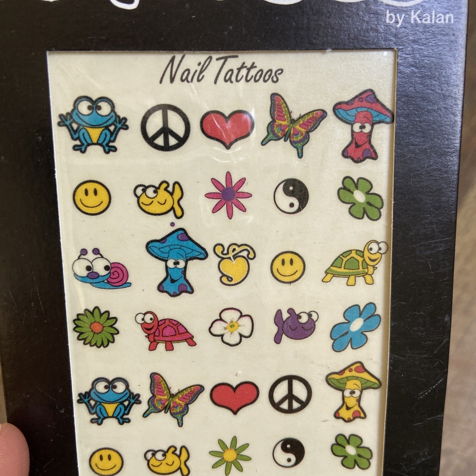 Vintage Nail Art Tattoos | Made In USA Boho Psychedelic 90’s Set Of 2 Packs