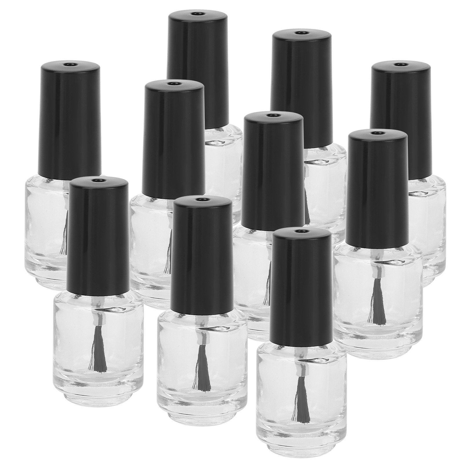 10pcs Empty Nail Polish Bottle With Brush Cap For DIY Use Excellent