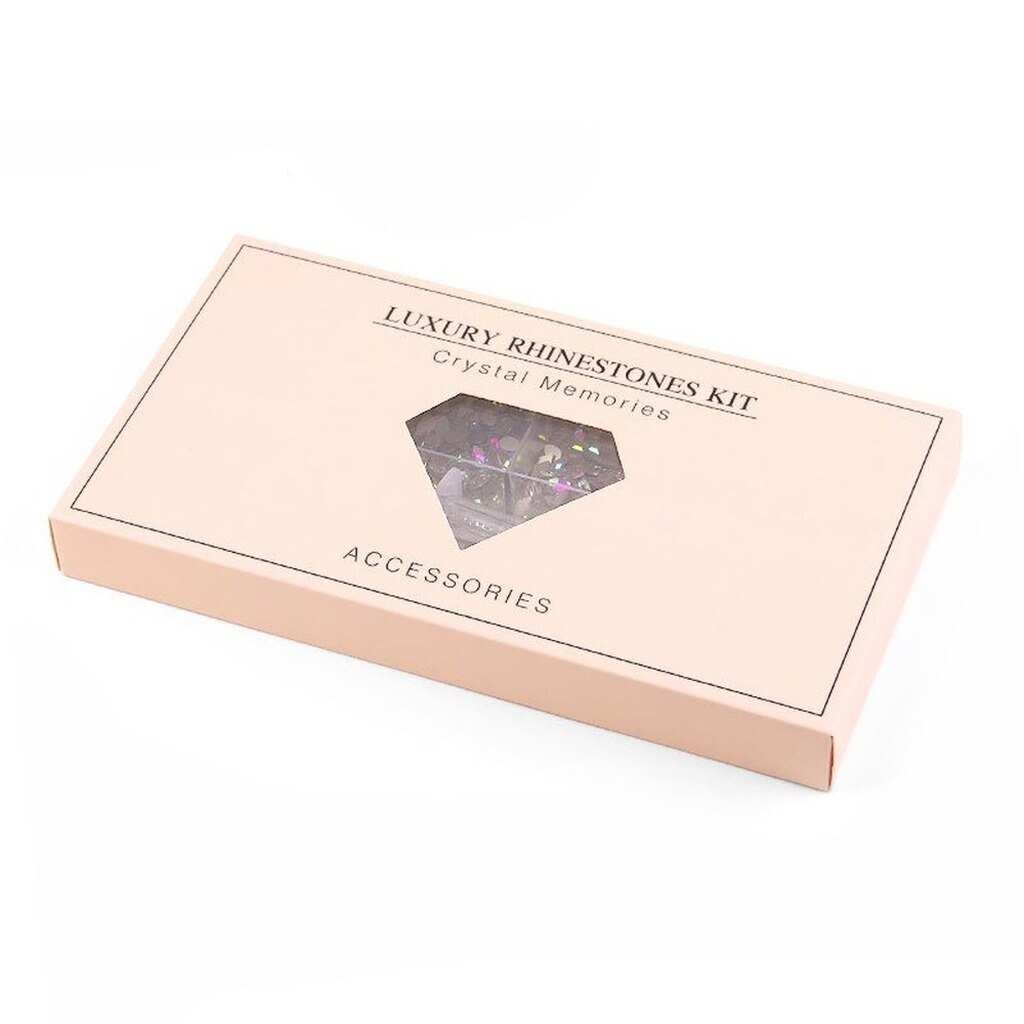 3100PCS/Boxed Luxury Rhinestone Nail Art Jewelry Set Glass Nail Crystals Box