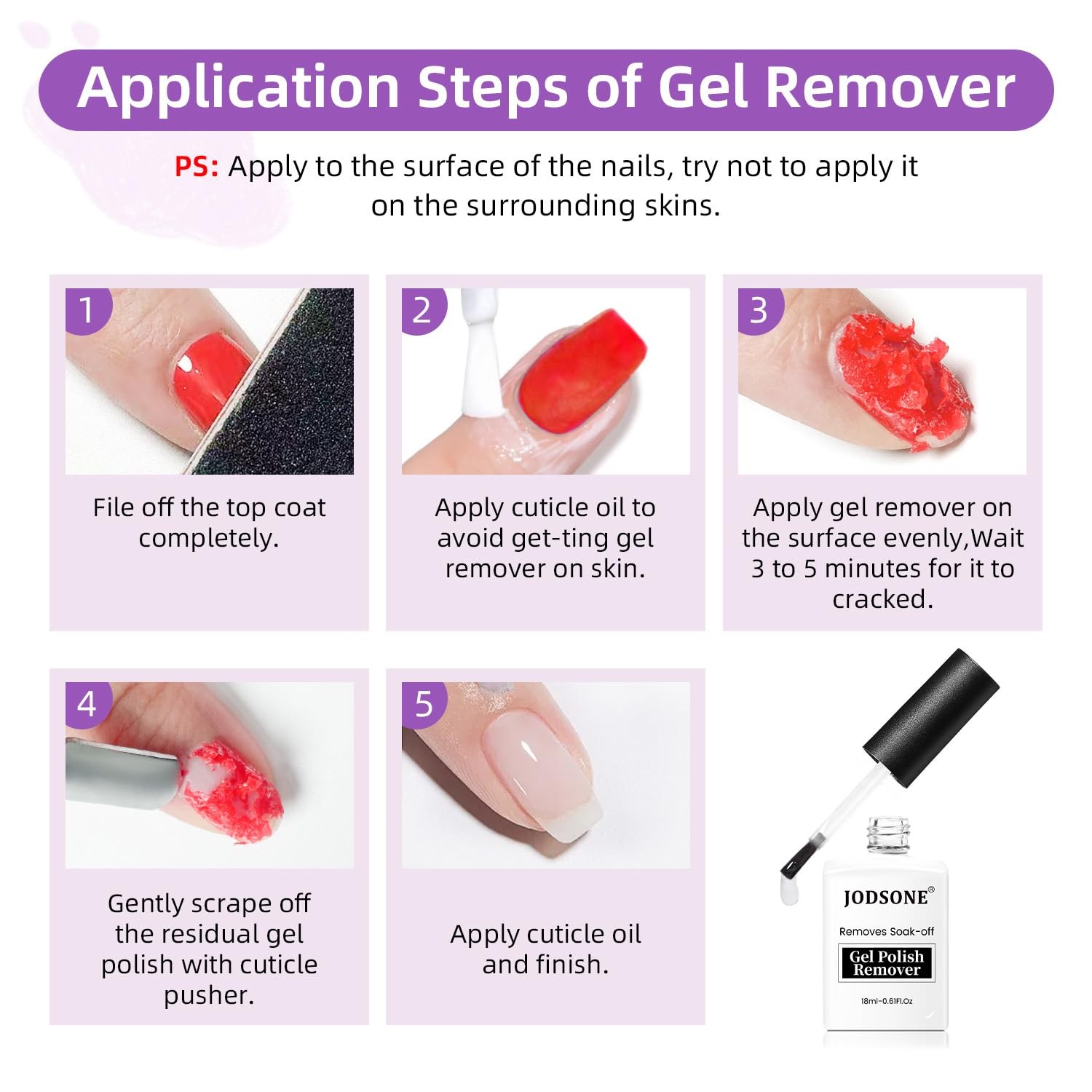 JODSONE 18ml Gel Nail Polish 0.61 Fl Oz (Pack of 1), 18ML Removers