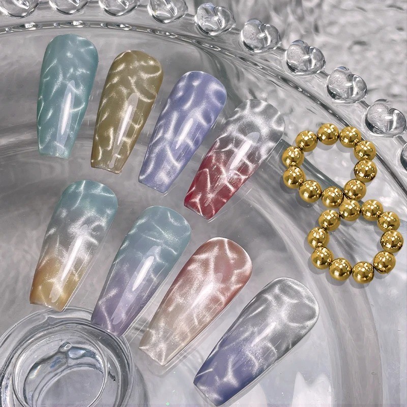 10/20PCS Water Ripple Cat Eye Magnetic Gel Beads Nail Art Magnet Tool DIY