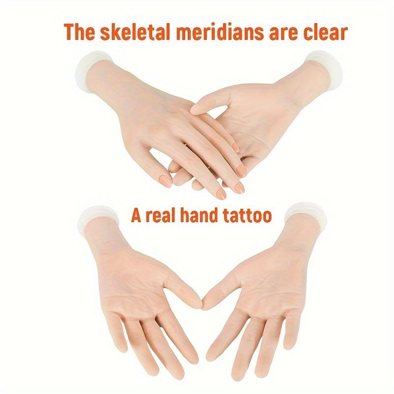 Practice Hand for Acrylic Nails Soft Touch Mannequin left, Beige