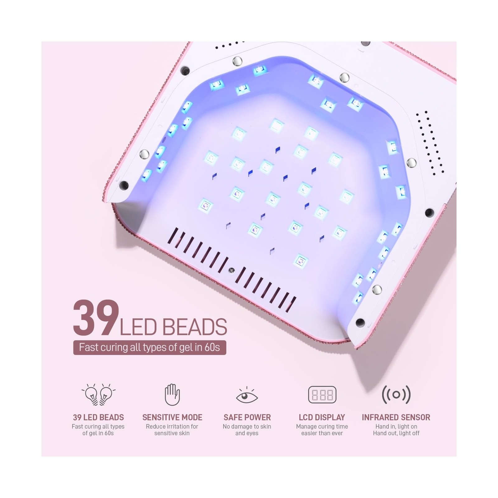 GAOY Cordless UV LED Nail Lamp for Gel Nails, Rechargeable UV L… FAST USA SHIP