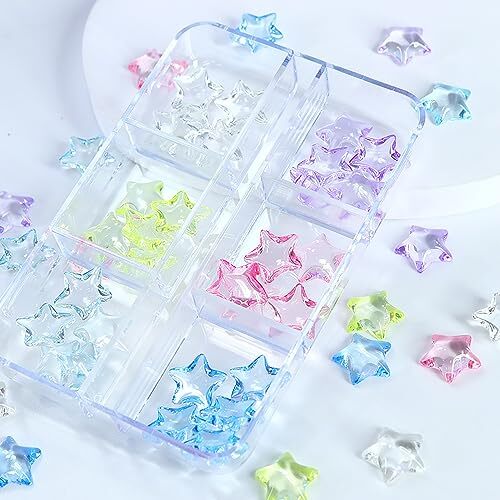 Stars Nail Art Charms, Pentagram Nail Art Rhinestone, 3D Clear Five-Pointed