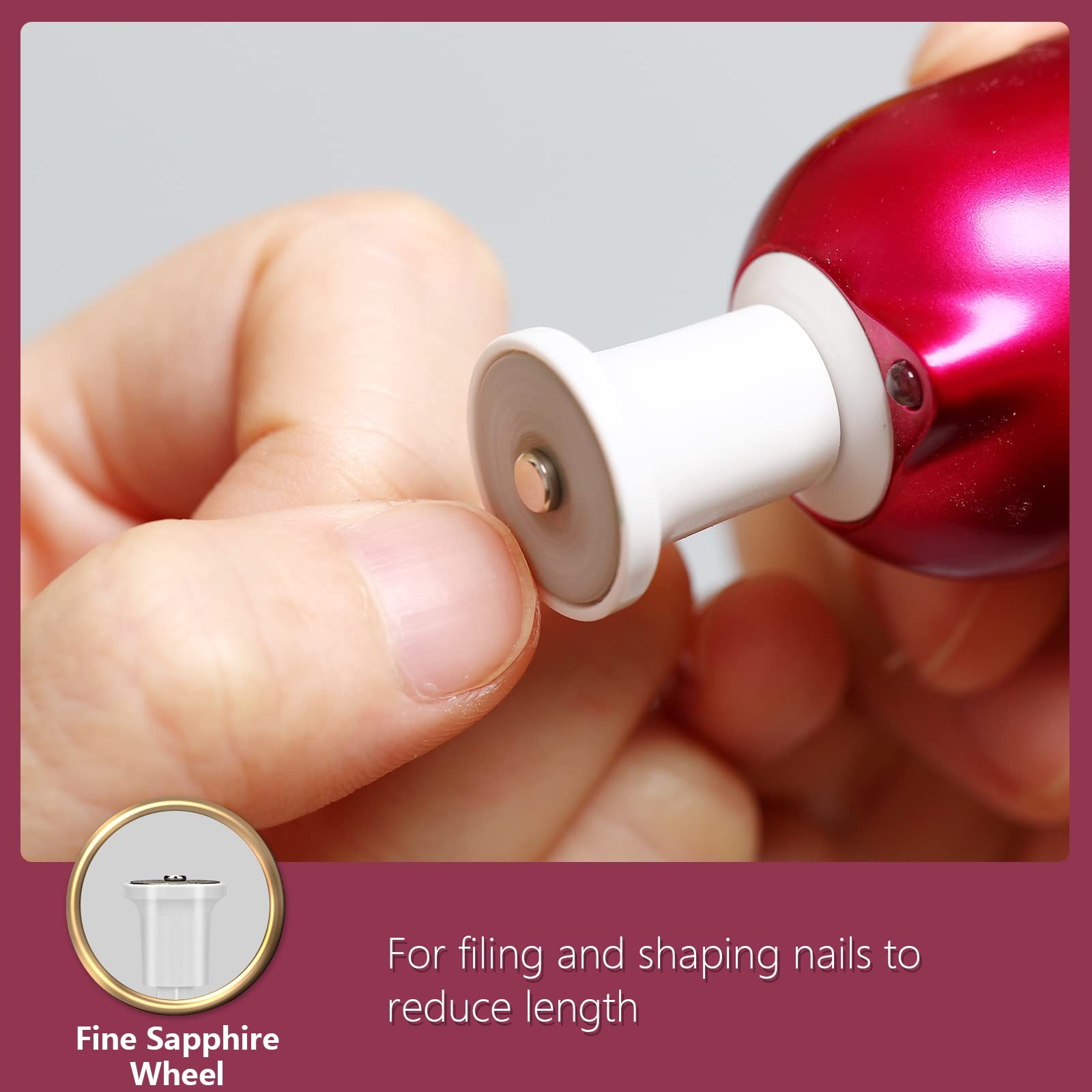 Sapphire Wheel for Filling and Shaping Nails to Reduce Length, Nail Drill Rep…