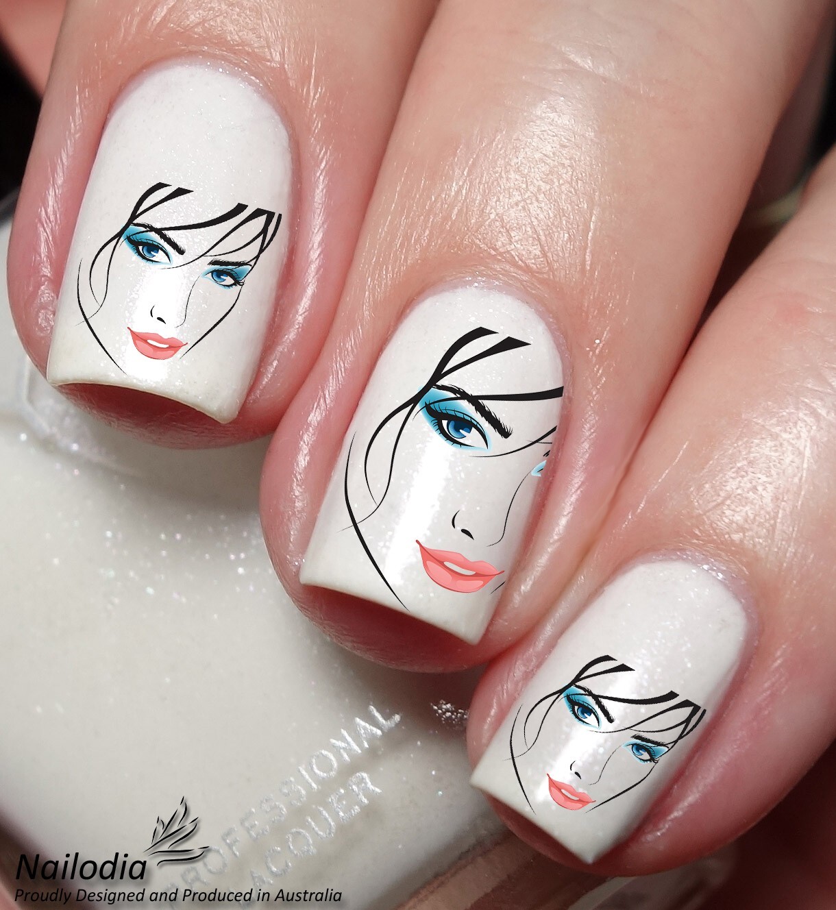 Girl Expressions Emoji Nail Art Decal Sticker Water Transfer Slider