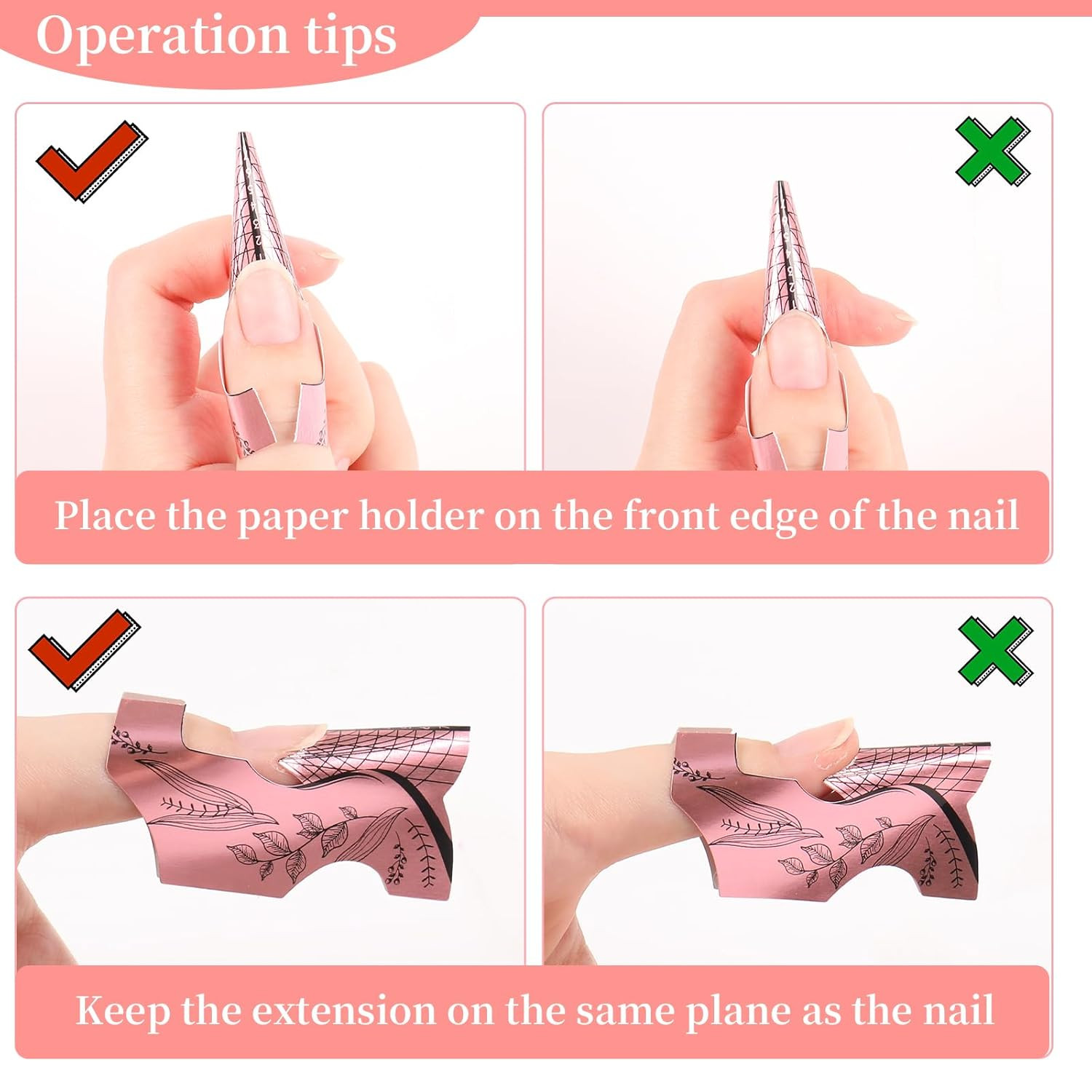 Nail Forms 100PCS, Acrylic Nail Forms for Nail Extension Tips, Long Nail Forms f