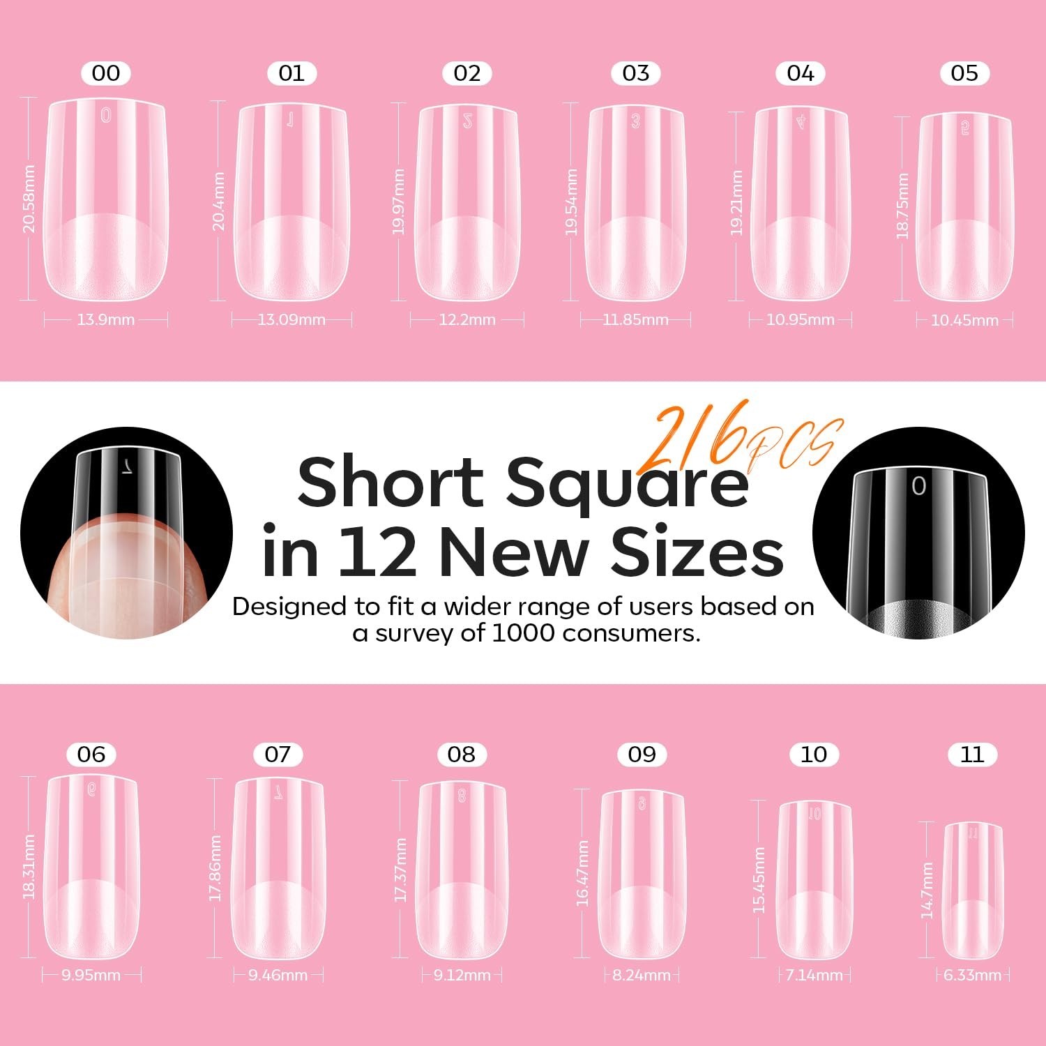 Gel X Nail Kit, Gel x Nail Tips Medium Square, 9-in-One Nail Glue & Portable U V