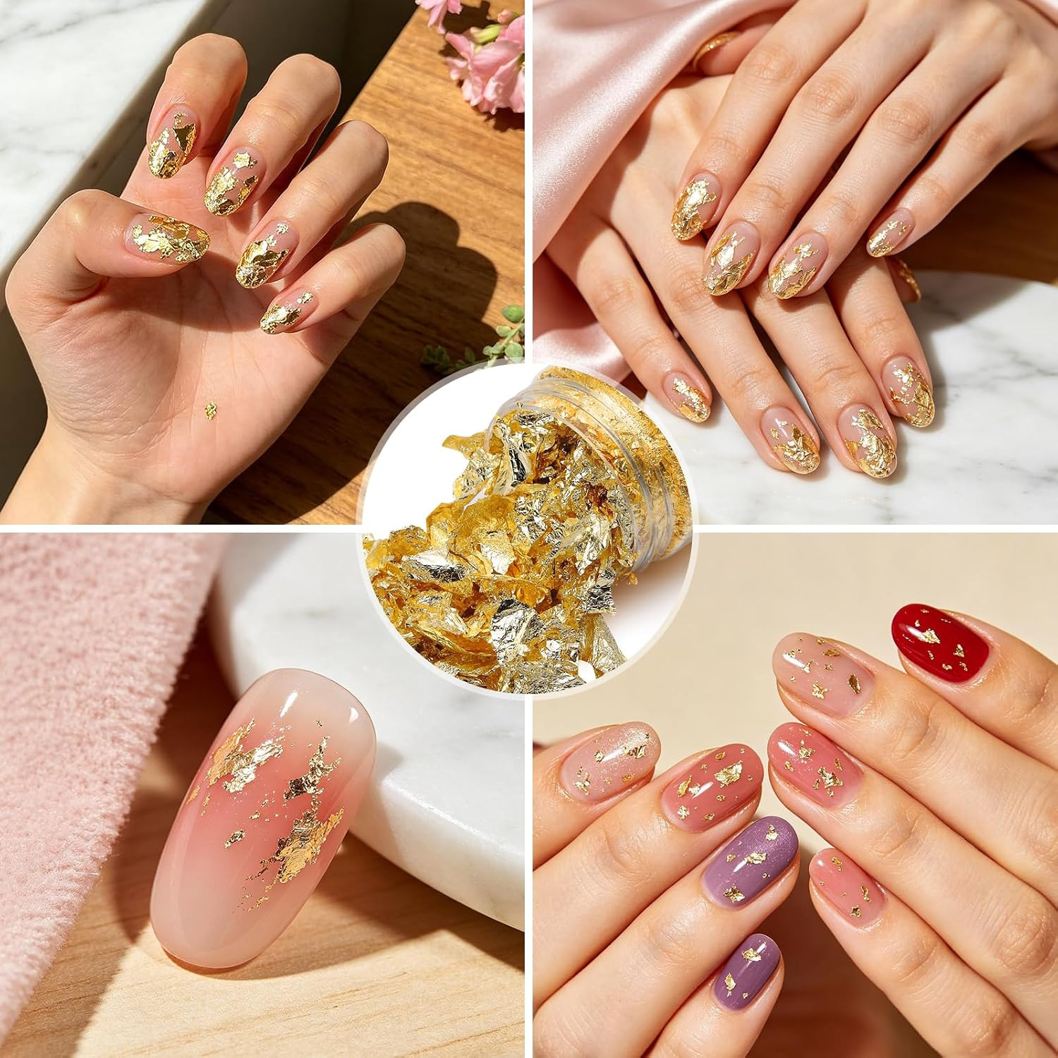 10G Gold Leaf Flakes,Imitation Gold Leaf for Nail Art, DIY Crafts, Painting | Me