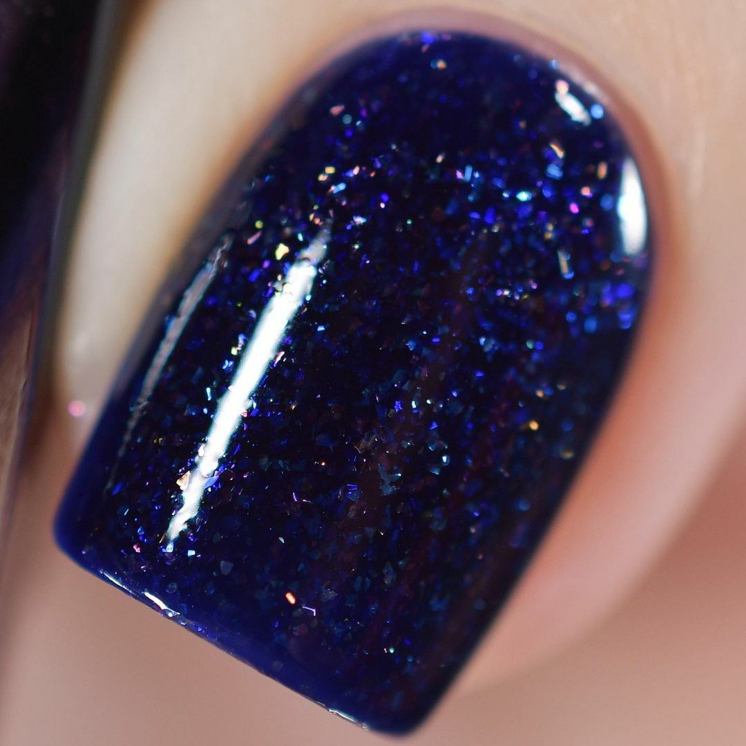 Squid Escape Regular Polish (Dark Blue Crelly w/ Multicolored Iridescent Flakie)