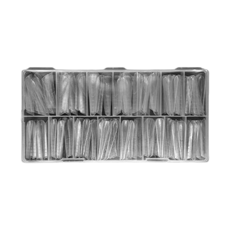 150PCS Clear Full Cover Duals Nail System Form UVS Gel Acrylic Nail Art Mold