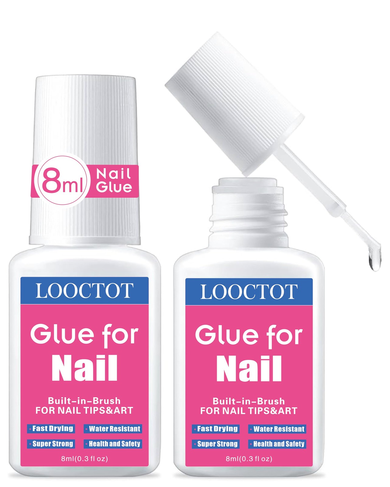 Super Strong Nail Glue for Nail Tips,Acrylic Nails and Press on Nails,Built i…