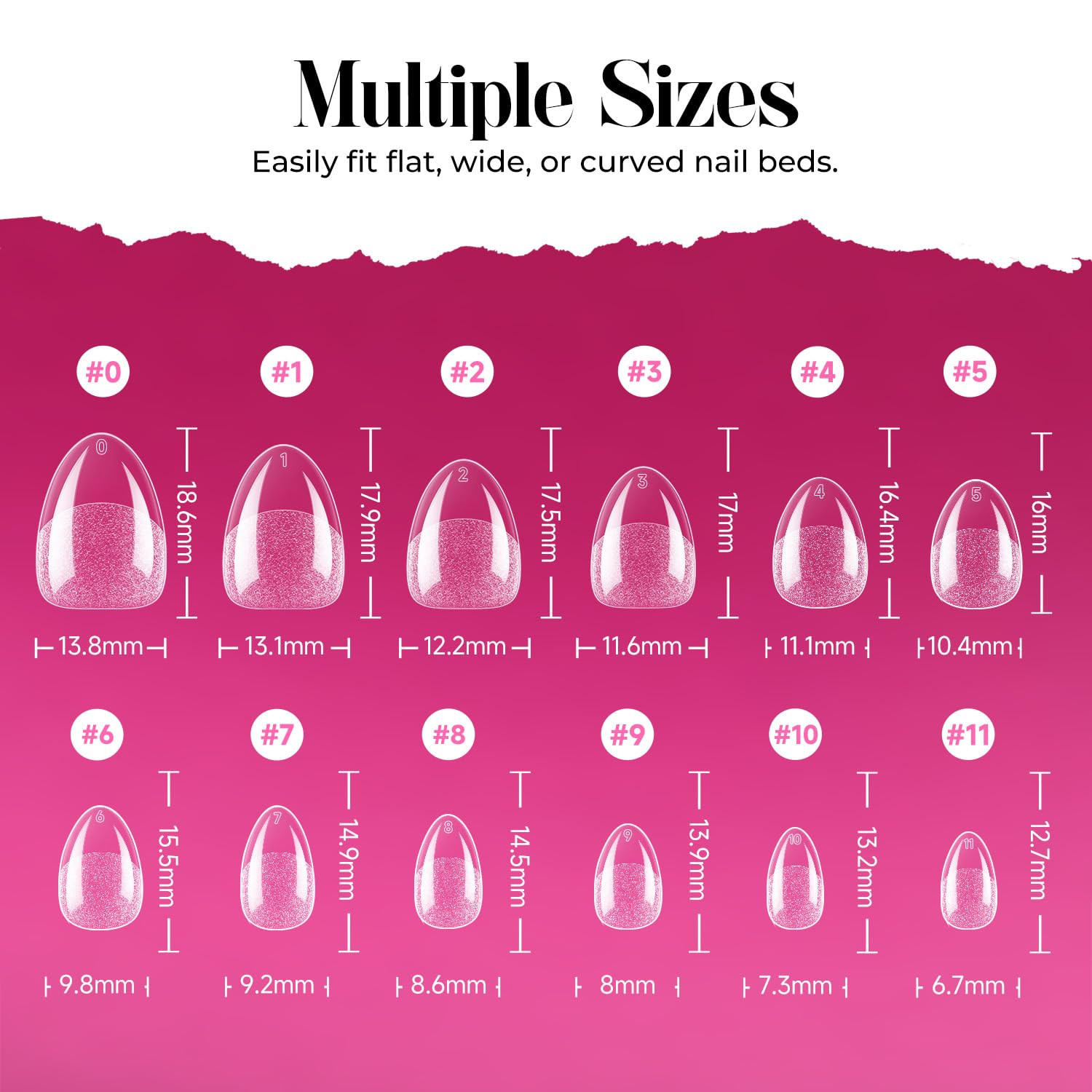 Gel Nail Kit: Extra Short Almond 216Pcs Pre-Etched Soft Gel Nail Tips and Nail G