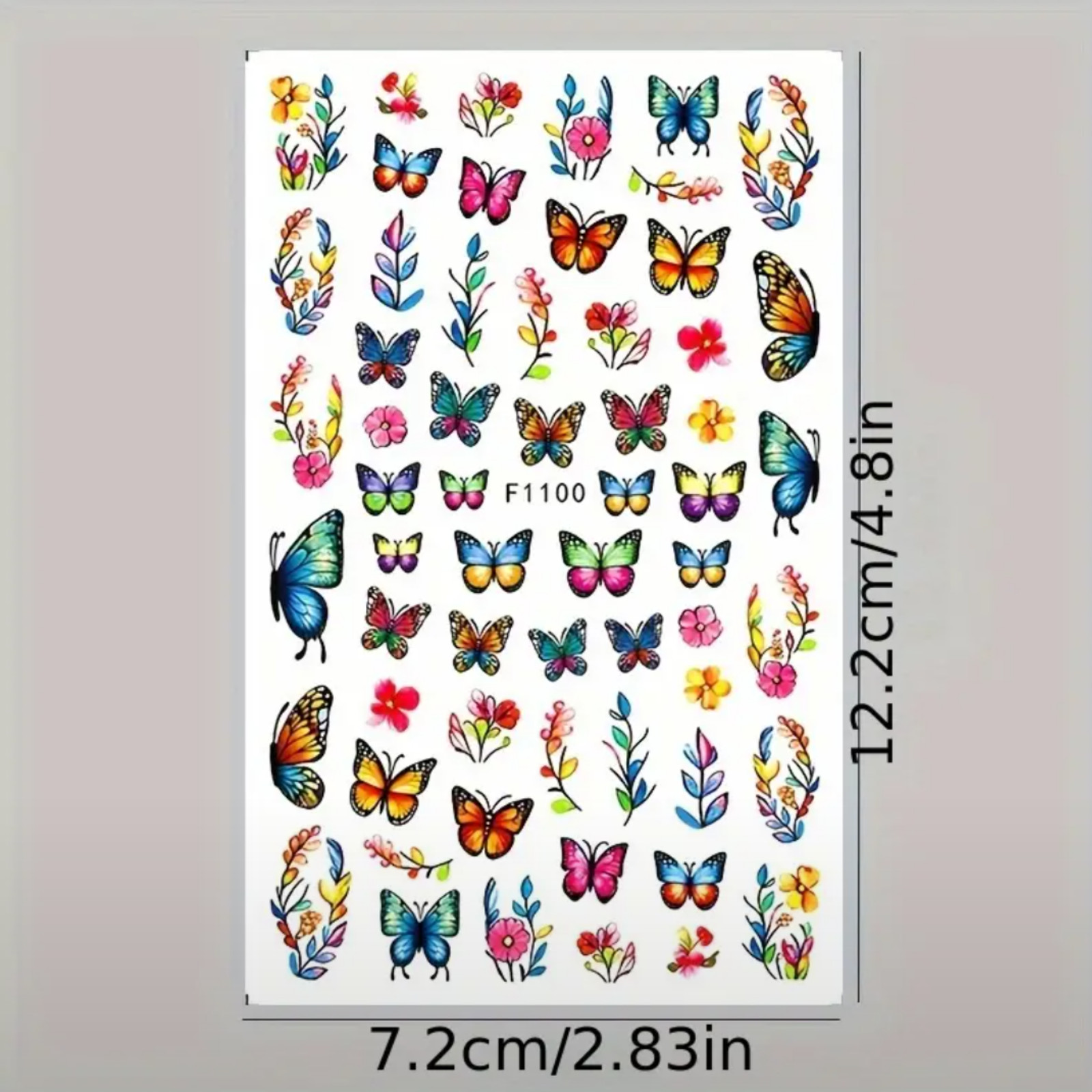3D Nail Stickers,3D Butterfly Spring Summer Rose Butterfly Flower Nail Art Stick