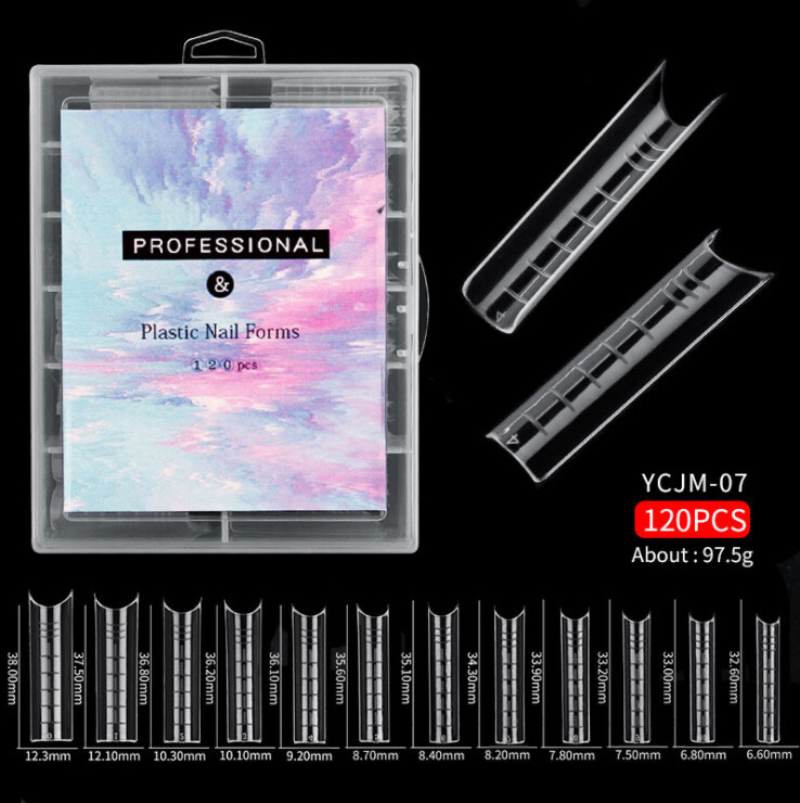 120 Pcs Various Nail Forms Nail Quick Building UV Gel Mold Tips Extension 12Size