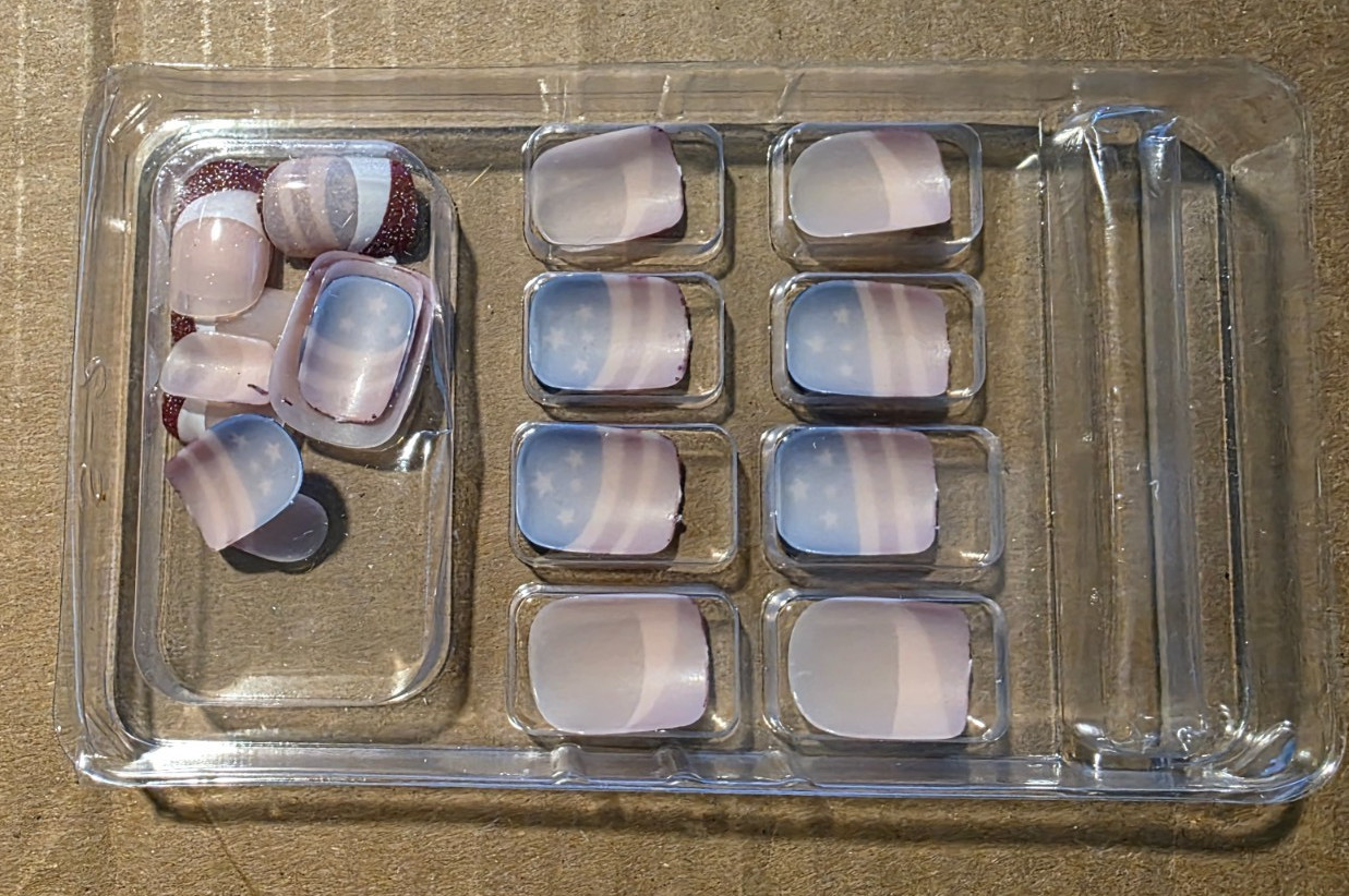 USA Red White & Blue Red 21 Piece Nail Wrap Set