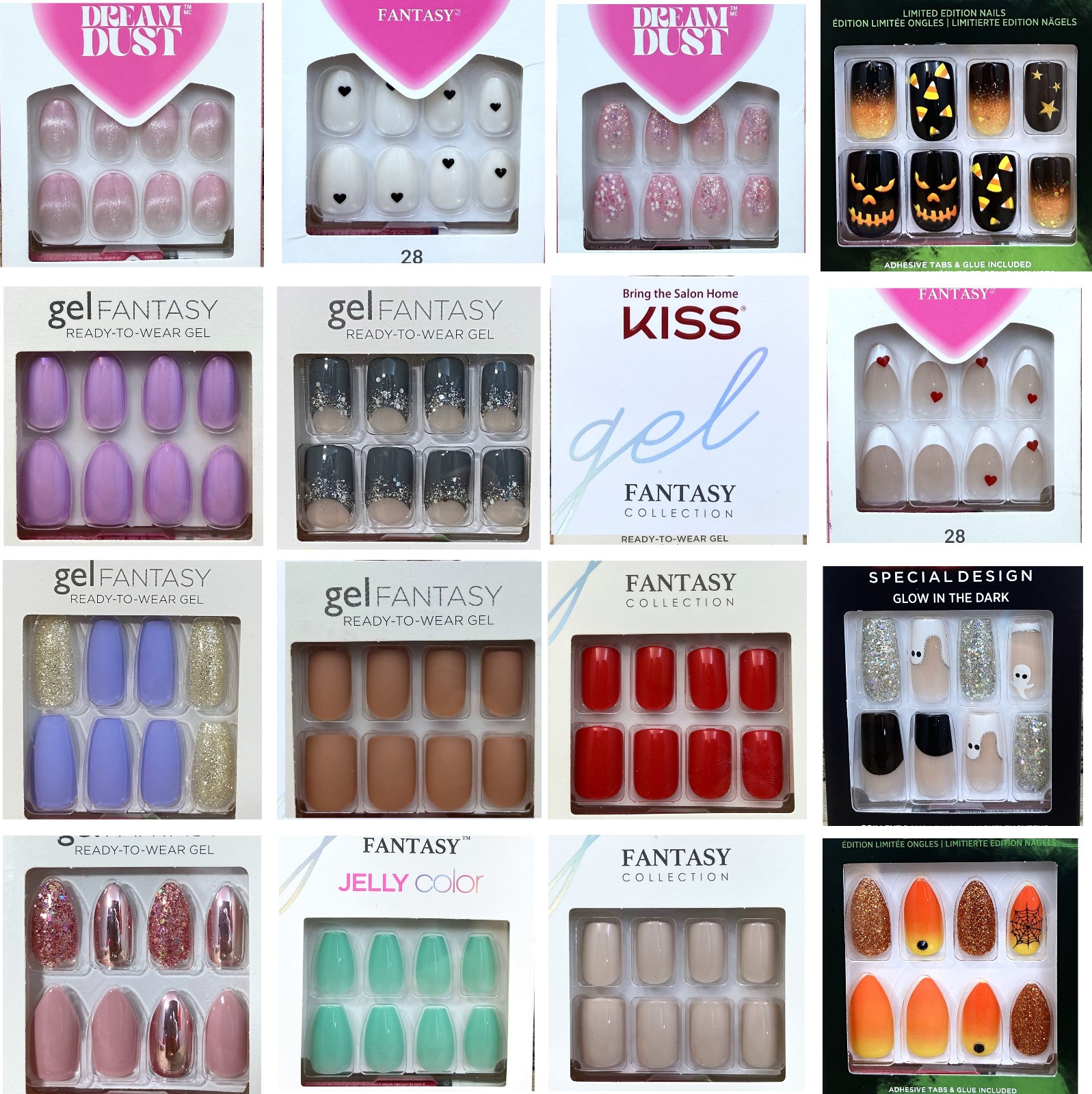 Kiss Acrylic, Fantasy, & Masterpiece nails. Quantity discounts.