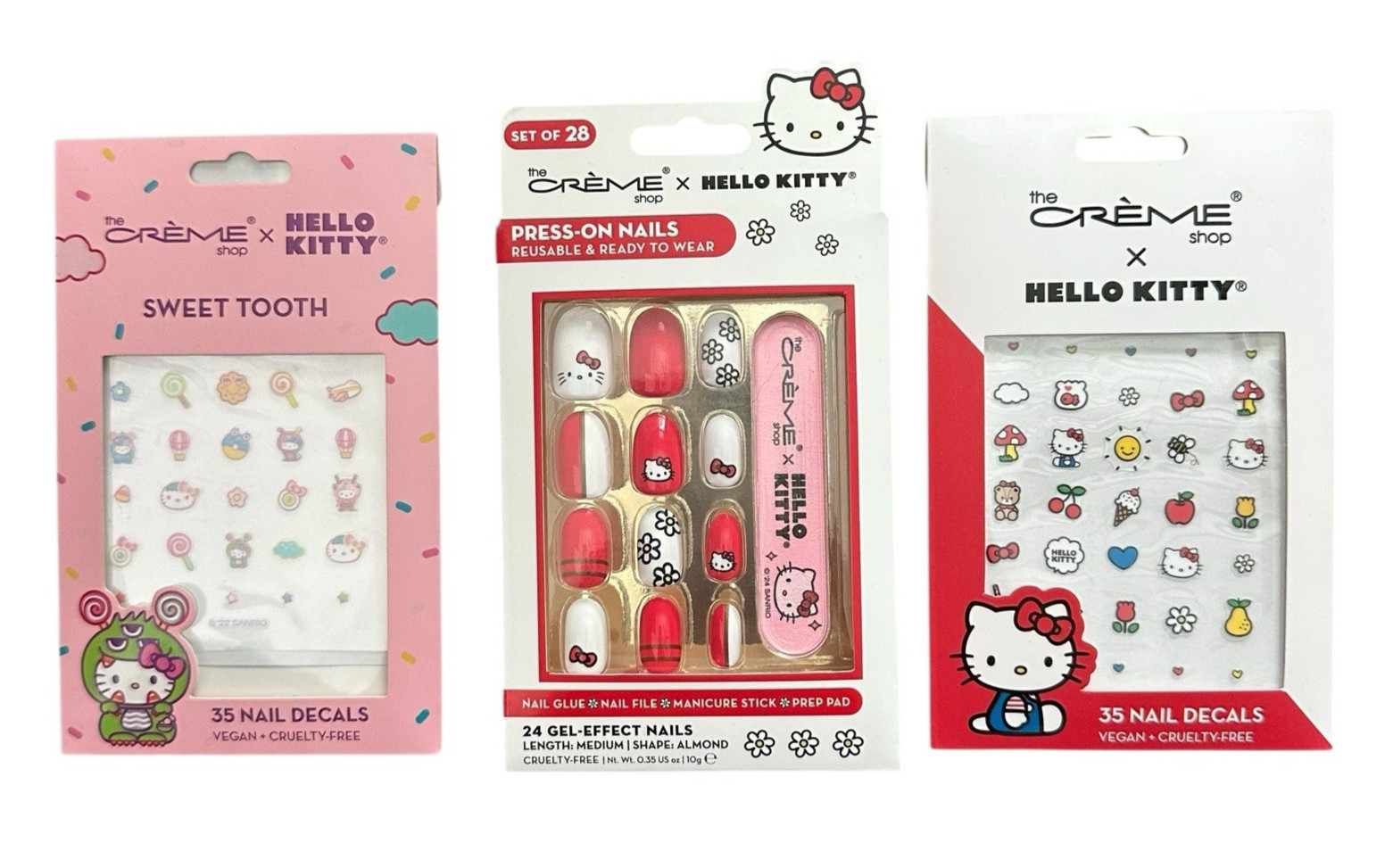 The Creme Shop x Hello Kitty Press on Nails 70 Nail Decals