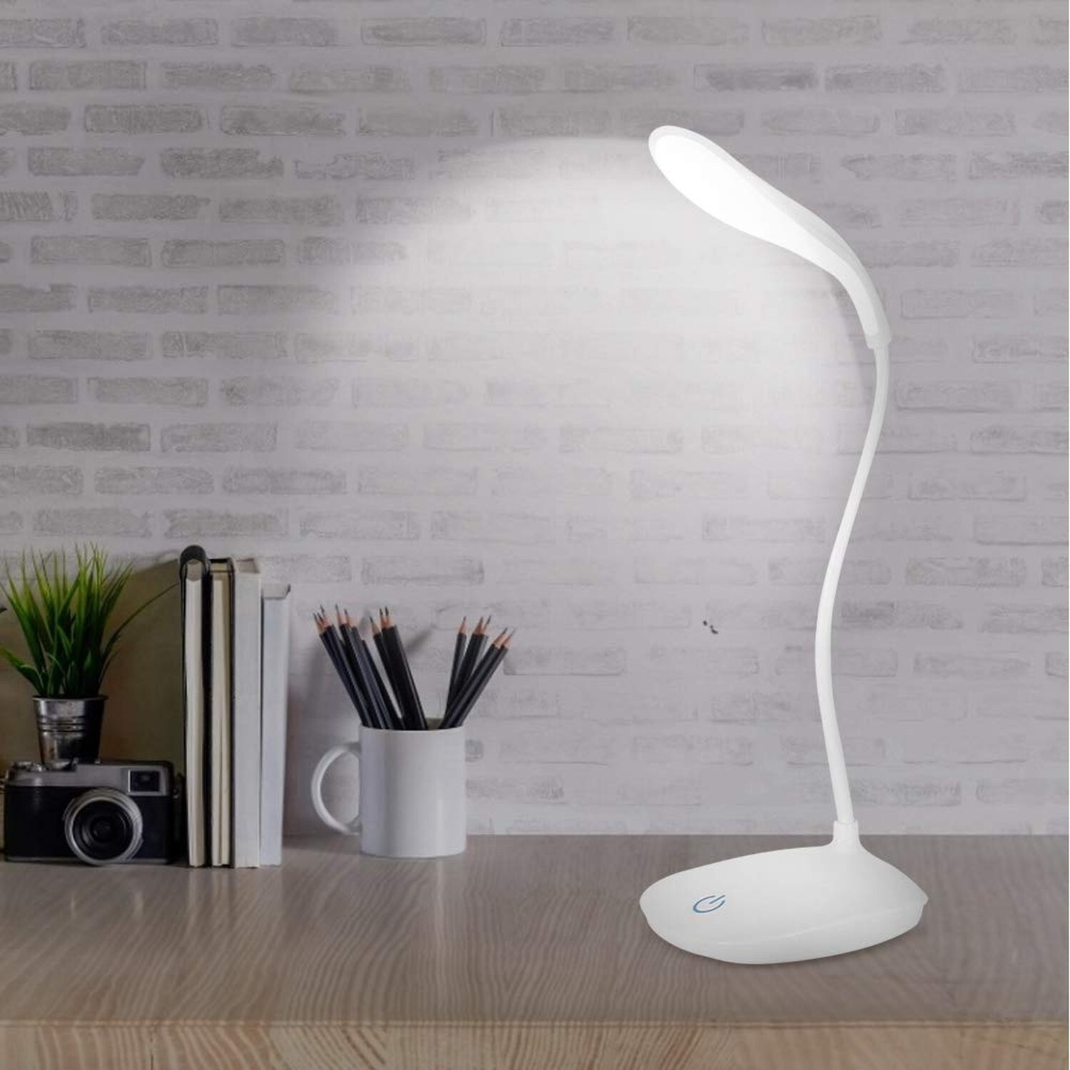 USB Charging Table Lamp with Flexible Neck, 3 Levels Dimmable LED Desk Light …