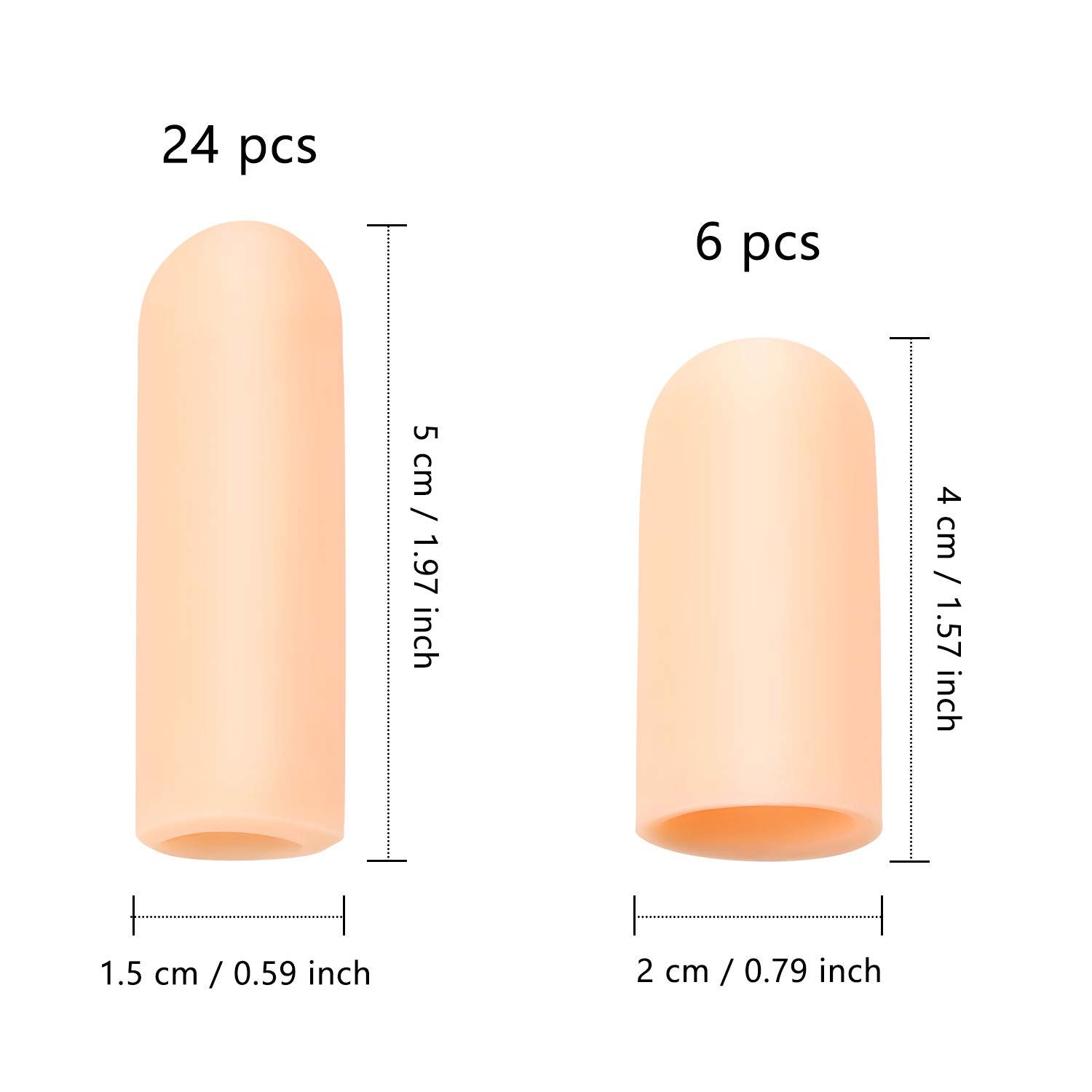 30 Pieces Gel Finger Protector Cots Silicone Cover Cap Sleeves for Finger Cracki