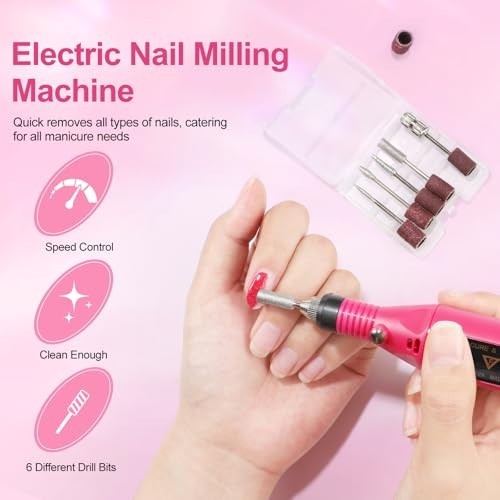 Acrylic Nail Kit with Drill & UV Light – Professional DIY Set for Beginners, 3PC