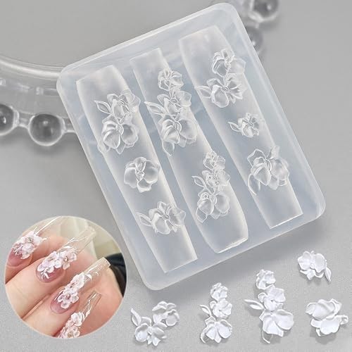 3D Gel Nail Art Flower Molds Silicone Nail Molds DIY Flower Charms for Nails