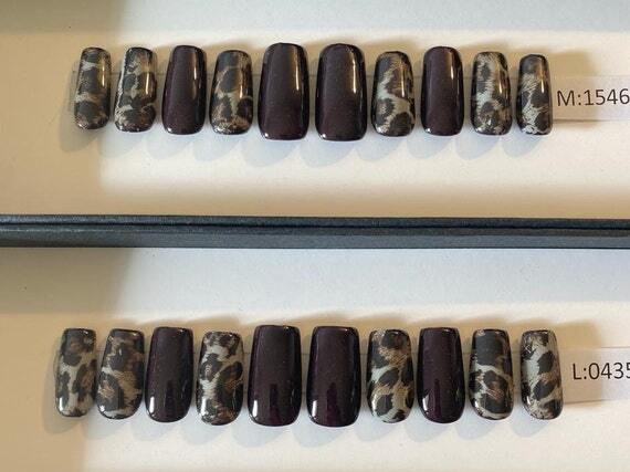 Camouflage Nail + Custom Box | Marble Type Nail | Square Type Nail | M or L