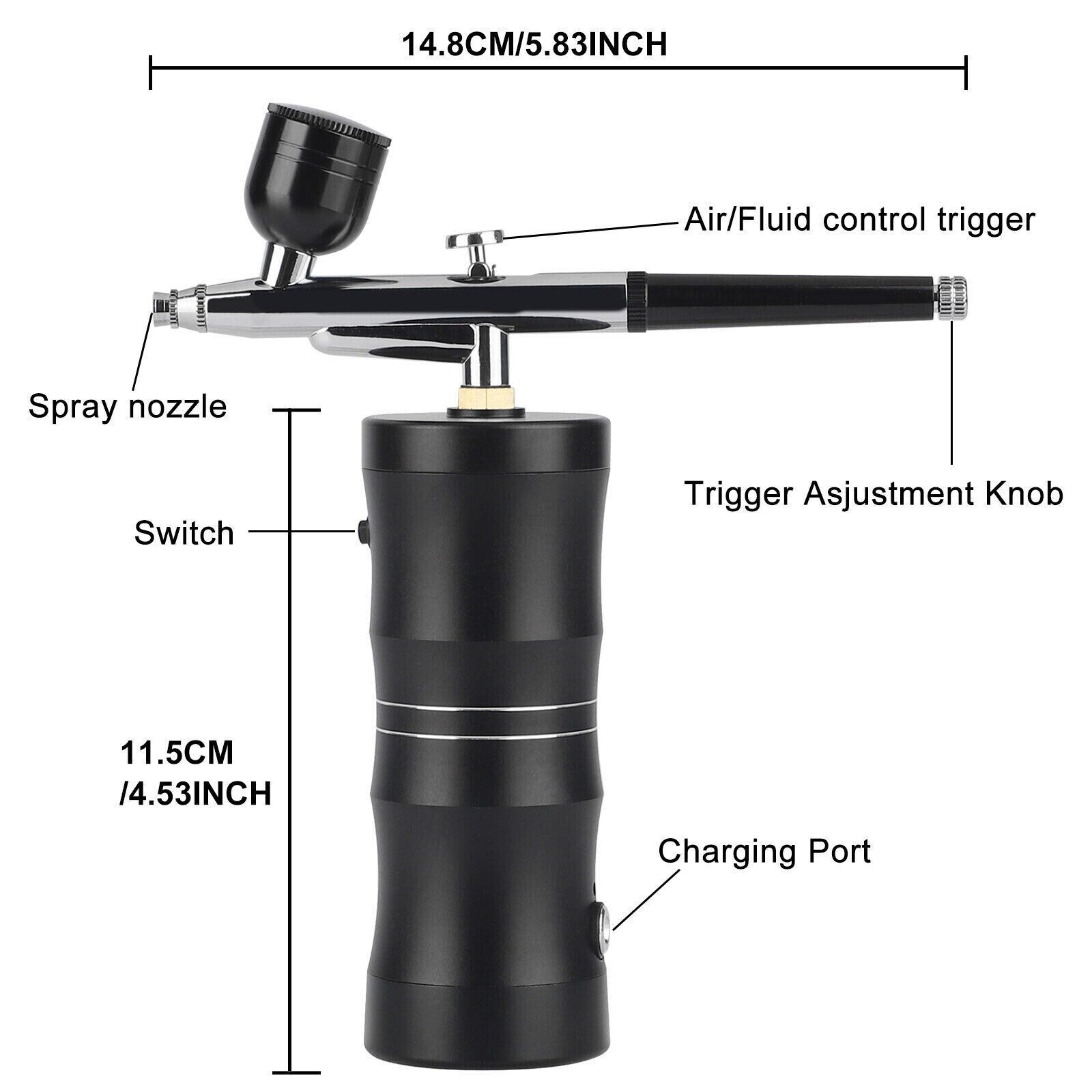 Portable Air Compressor Airbrush Spray Gun for Nail Art Tattoo Painting US Plug