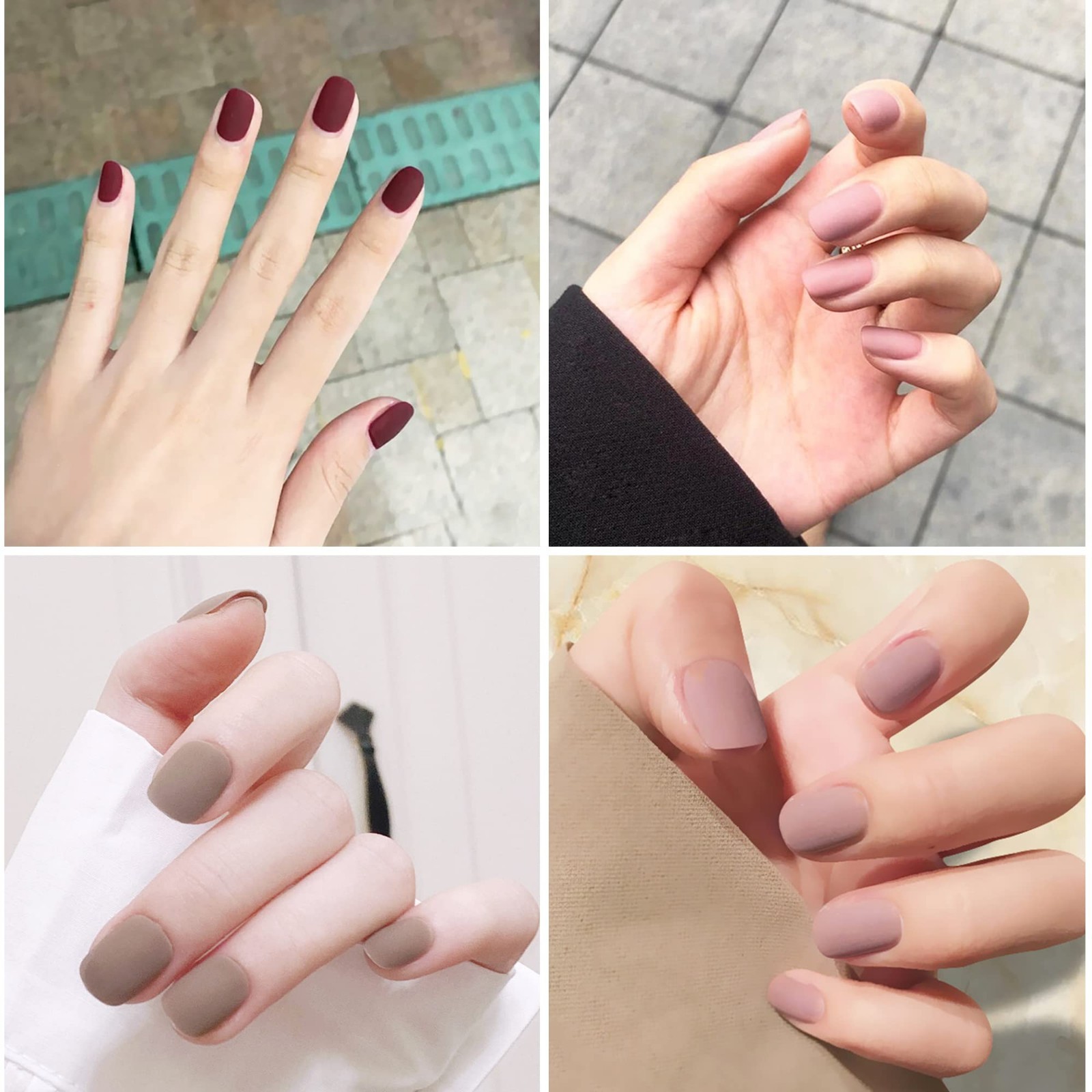 576pcs Matte Press-On Nails – Full Cover Acrylic False Nail Tips for Women & Gir