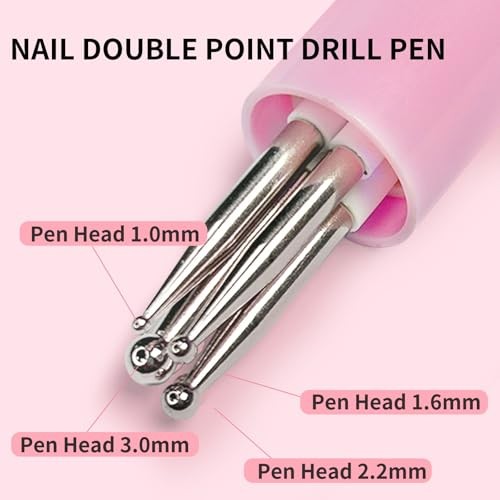 HJ Nail Dotting Pen Ballpoint Design Nail Art Kit with Tip Dot HJ-NAT248-Pink