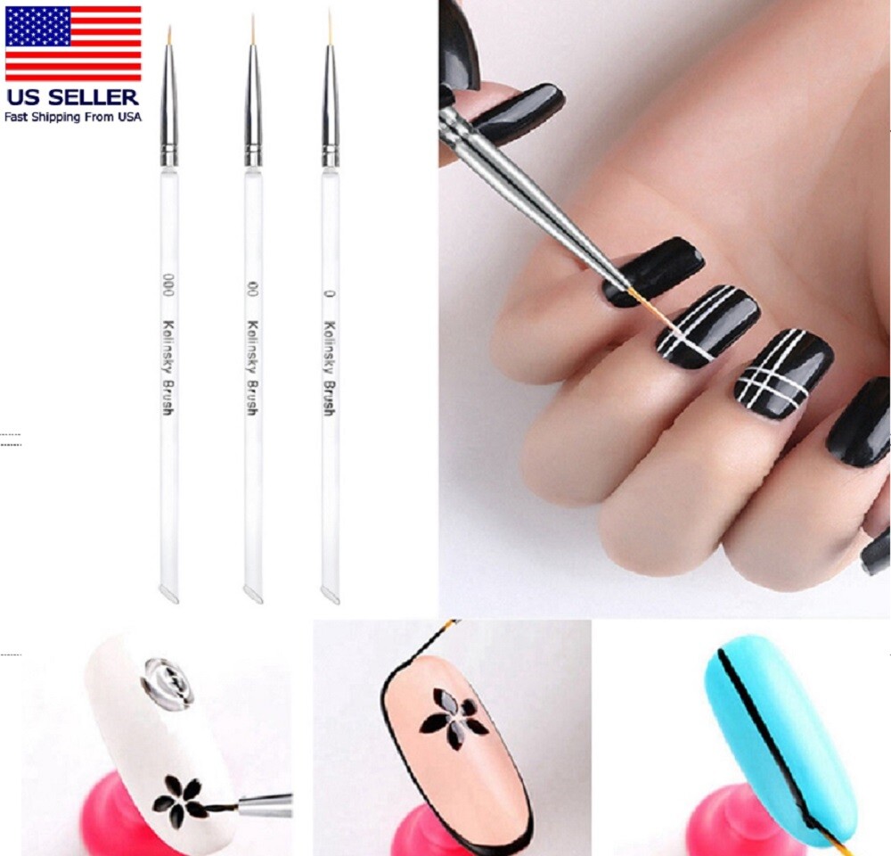 3 Pcs Nail Art Tool Set – Nail Art Pen, Dotting UV Gel Tool, and Liner Brush Set