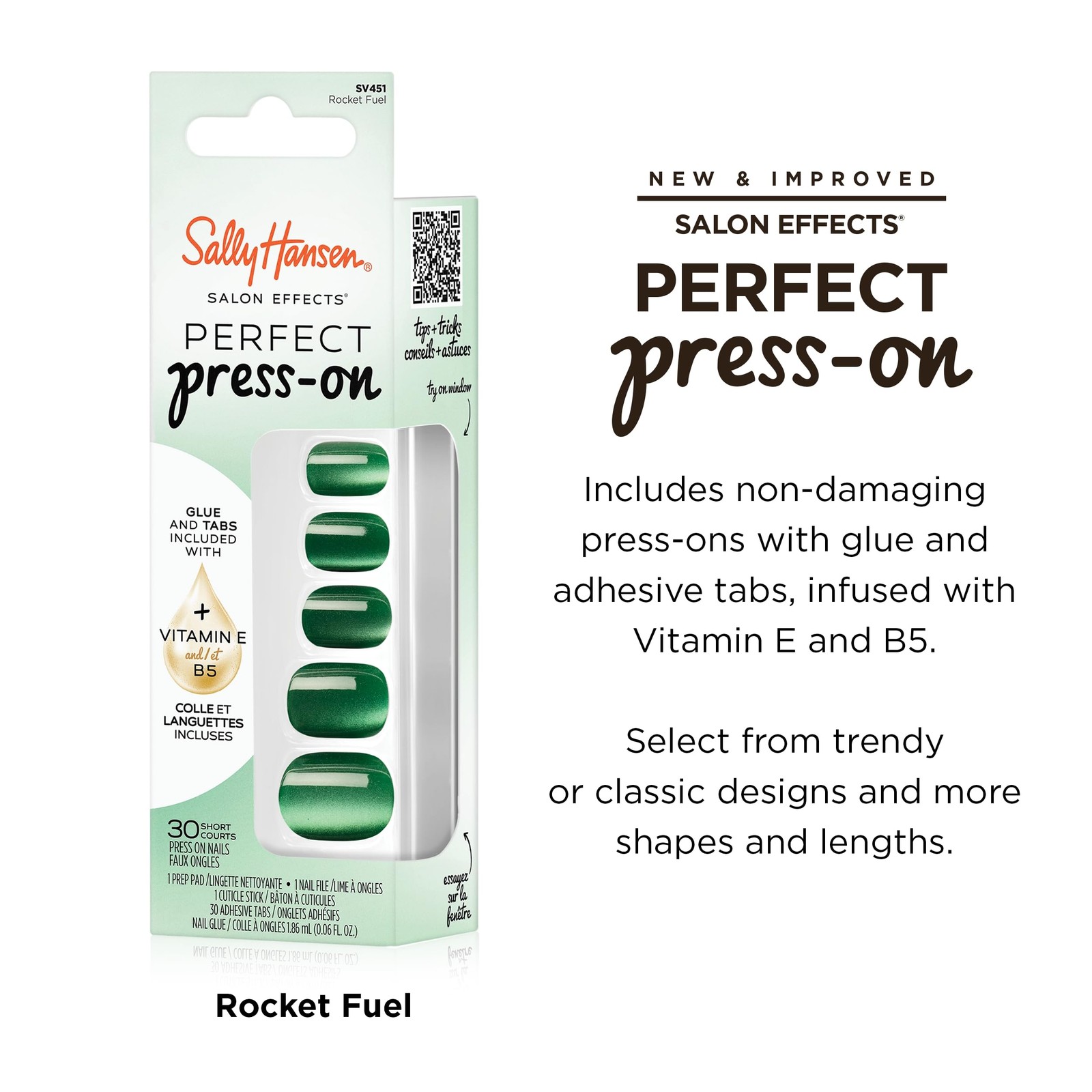Sally Hansen Salon Effects Perfect Press-On Nails, Rocket Fuel
