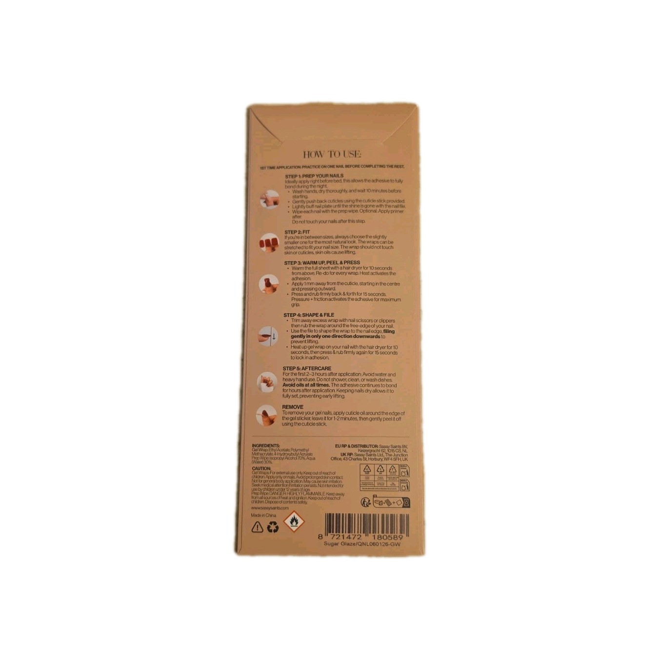 Sassy Saints UV Free Gel Nail Wraps- NEW Sugar Glaze