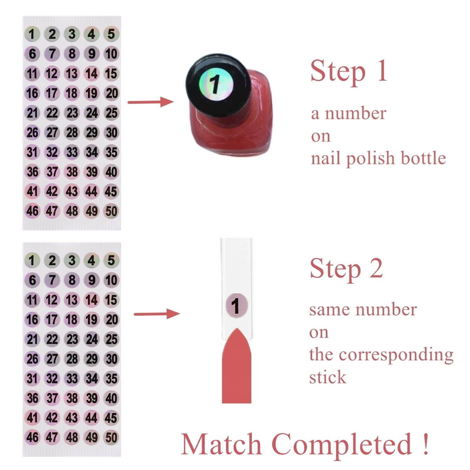 Nail Swatch Sticks with Ring for Nail Color Display Nail Art Supplies Nail Pract