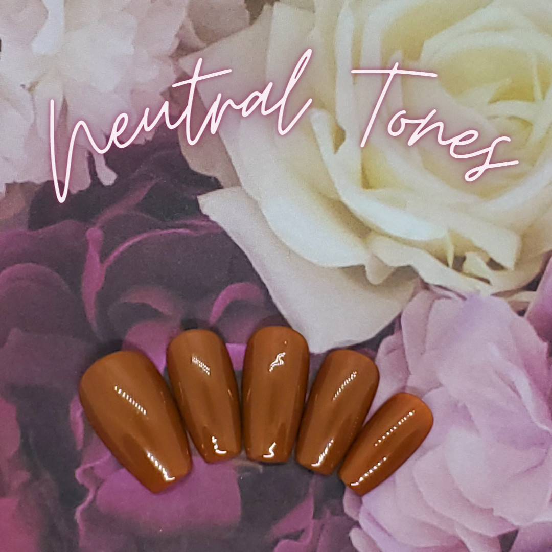 #15 Medium Brown Press On Nails | Handmade | Hard Gel Glue On Nails